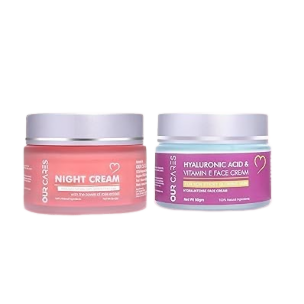 Our Cares Moisturizer With Hyaluronic Acid Vitamin E + Night Cream - Combo - Distacart