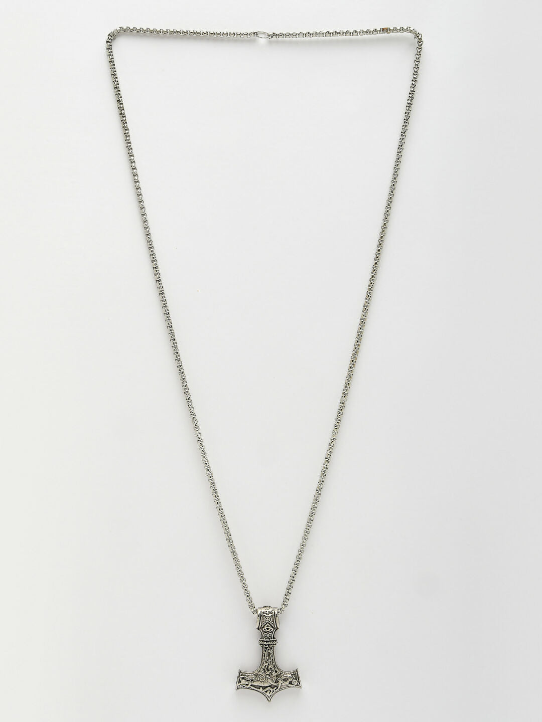 NVR Men's Silver-Plated Stainless Steel Pendant with Chain - Distacart