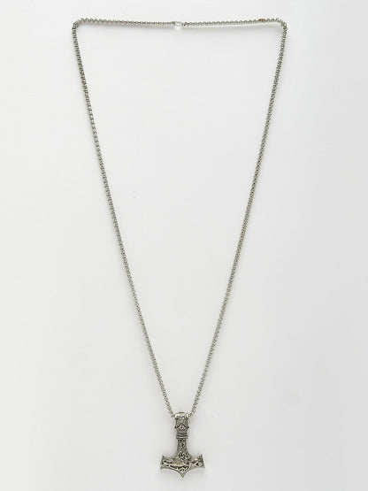 NVR Men's Silver-Plated Stainless Steel Pendant with Chain - Distacart