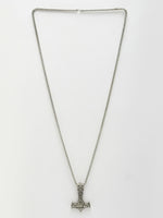 Thumbnail for NVR Men's Silver-Plated Stainless Steel Pendant with Chain - Distacart