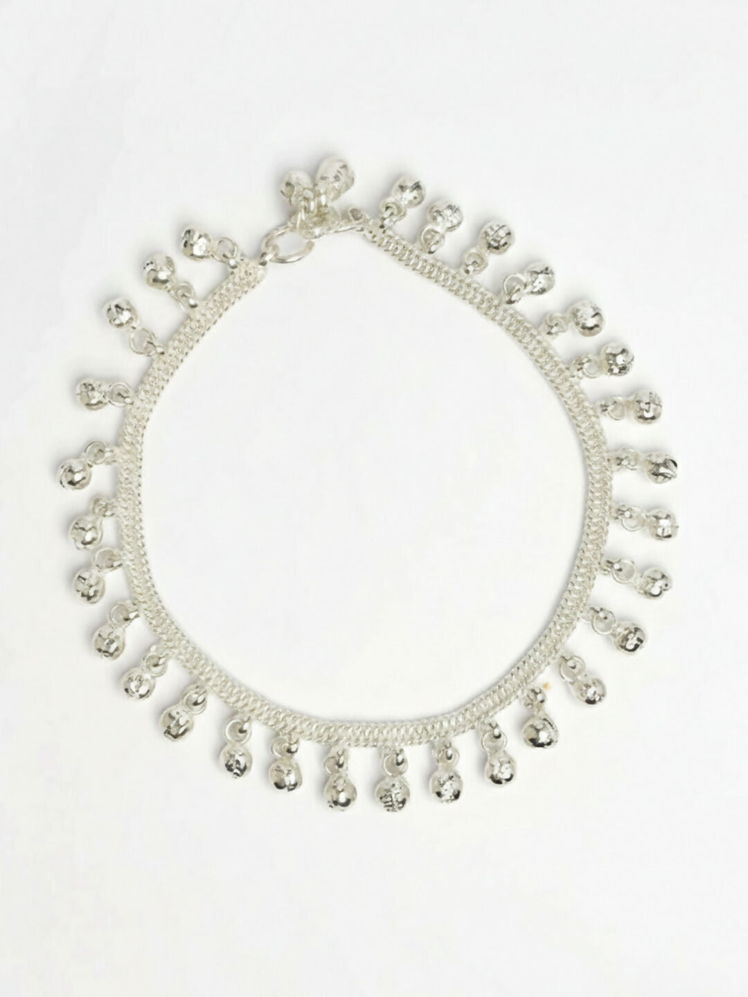 NVR Women Set of 2 Silver Plated Ghunguru Beaded Anklet - Distacart