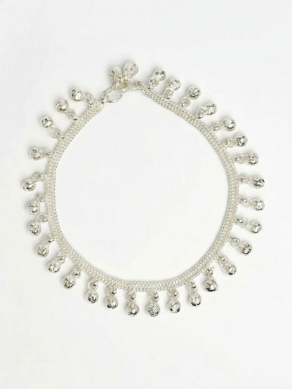 NVR Women Set of 2 Silver Plated Ghunguru Beaded Anklet - Distacart