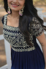 Thumbnail for Aastha Fashion Women's Multi Faux Blooming Embroidery Zari Sequins-work Gown - Distacart