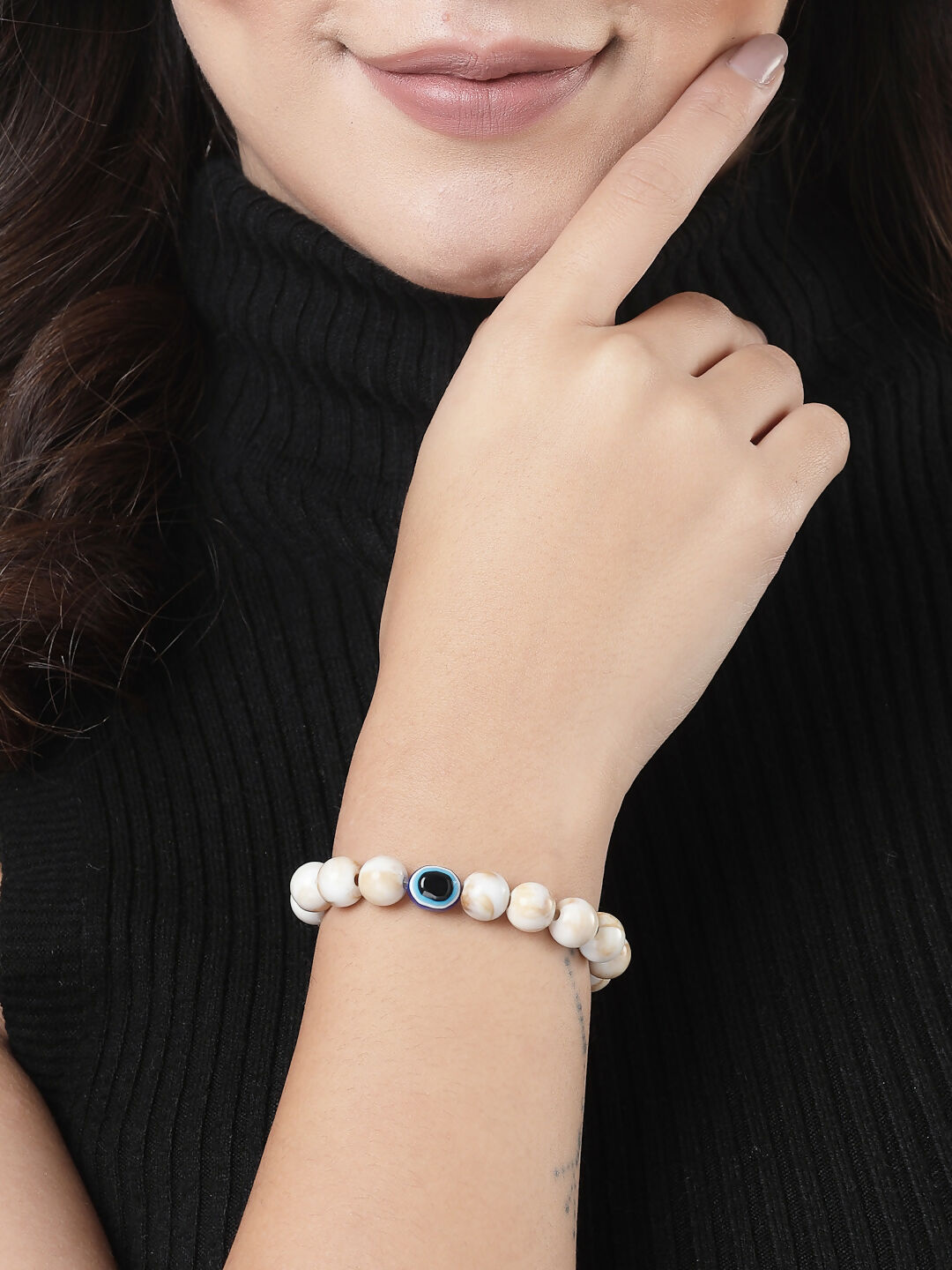 NVR Men & Women Marble Evil Eye Adjustable Bracelet - Distacart