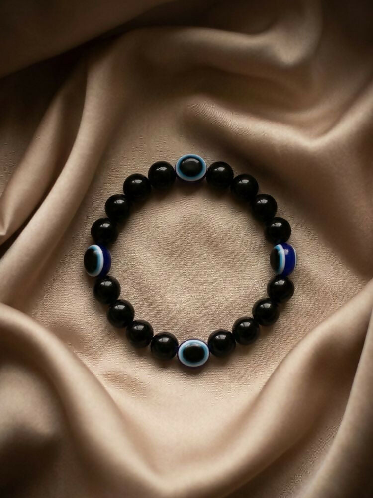 NVR Black Evil Eye Adjustable Bracelet for Men & Women - Distacart