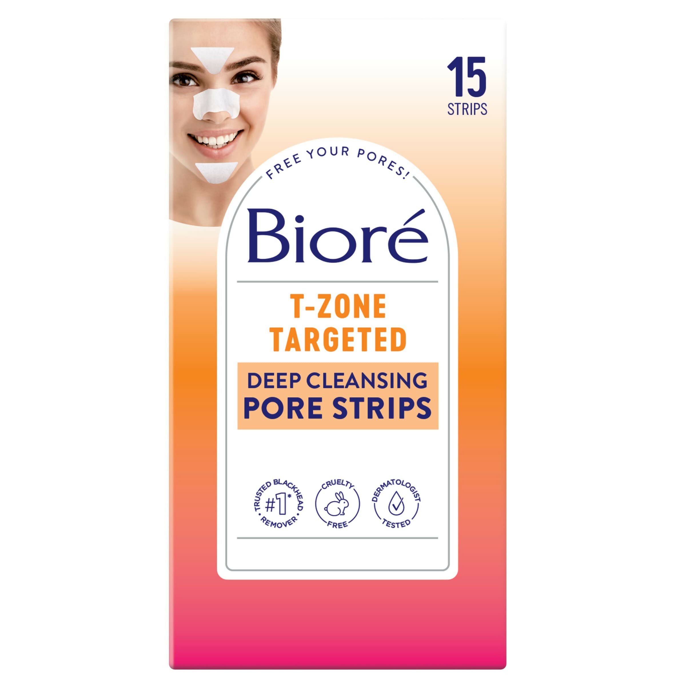 Biore Blackhead Eliminating Targeted Pore Strips - Distacart