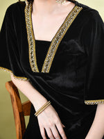 Thumbnail for Sangria Embellished A-Line Kurta & Dhoti Pant With Dupatta
