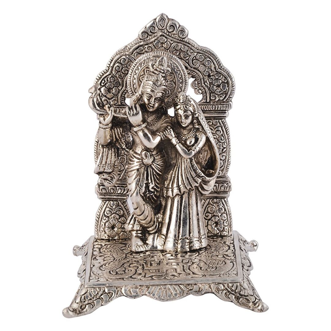 International Gift Silver Plated Radha Krishna Idol - Distacart