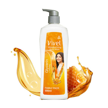 Vivel Moisturizing Body Wash Glycerin & Honey Pump Bottle Shower Gel for Soft Glowing Skin - Distacart