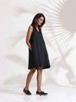 Thumbnail for trueBrowns Black Slub Dress
