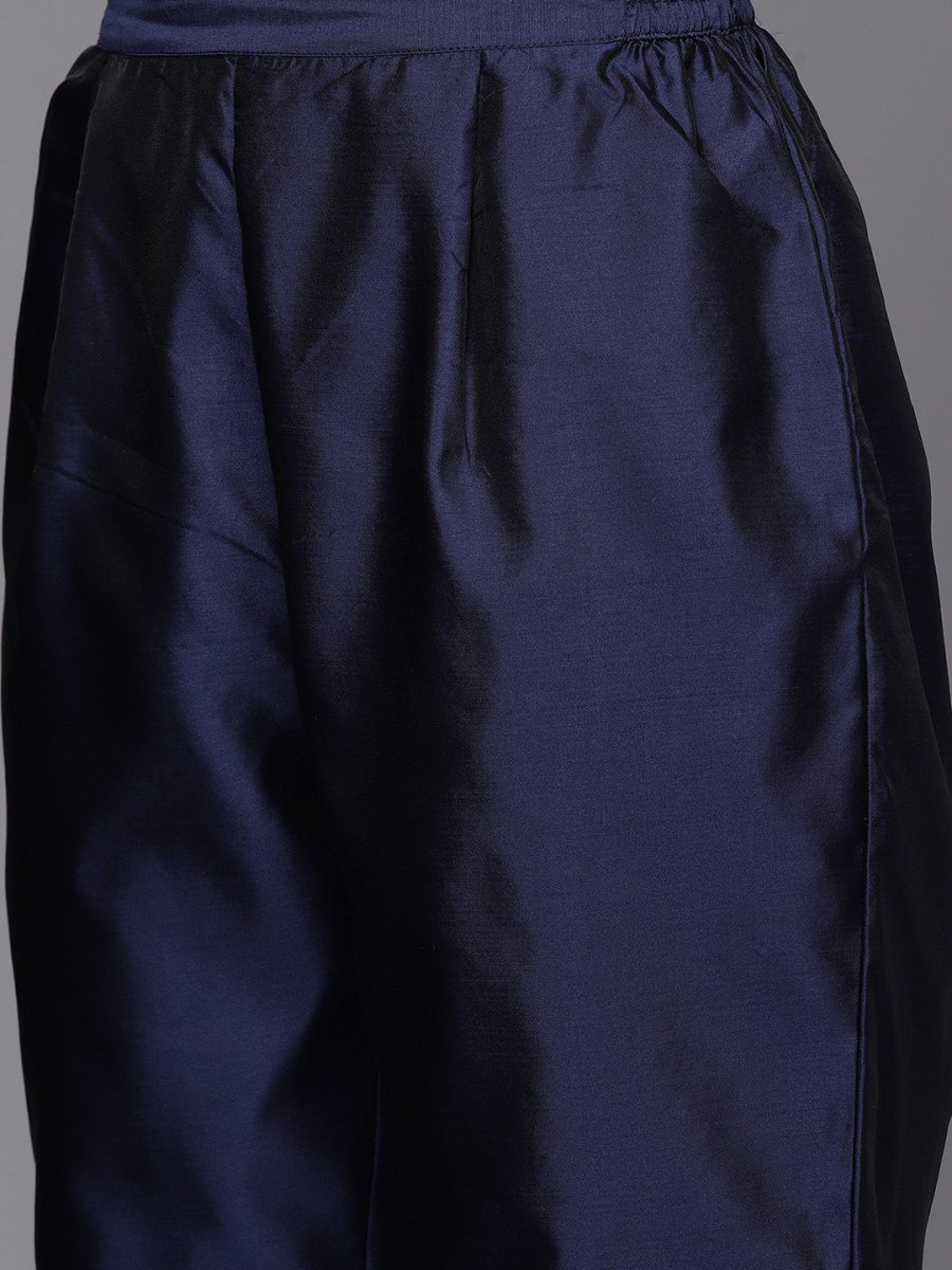 Ahalyaa Unstitched Navy Blue Dress Material - Distacart