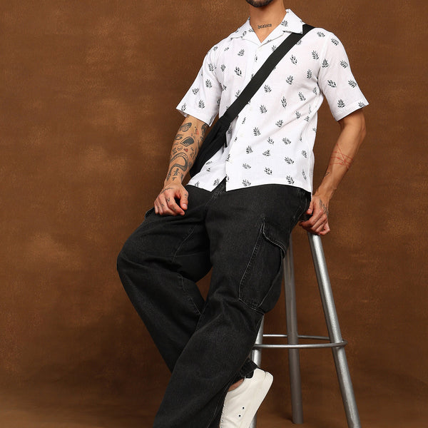 Fabmade Leaf Whisper Linen Shirt - Distacart