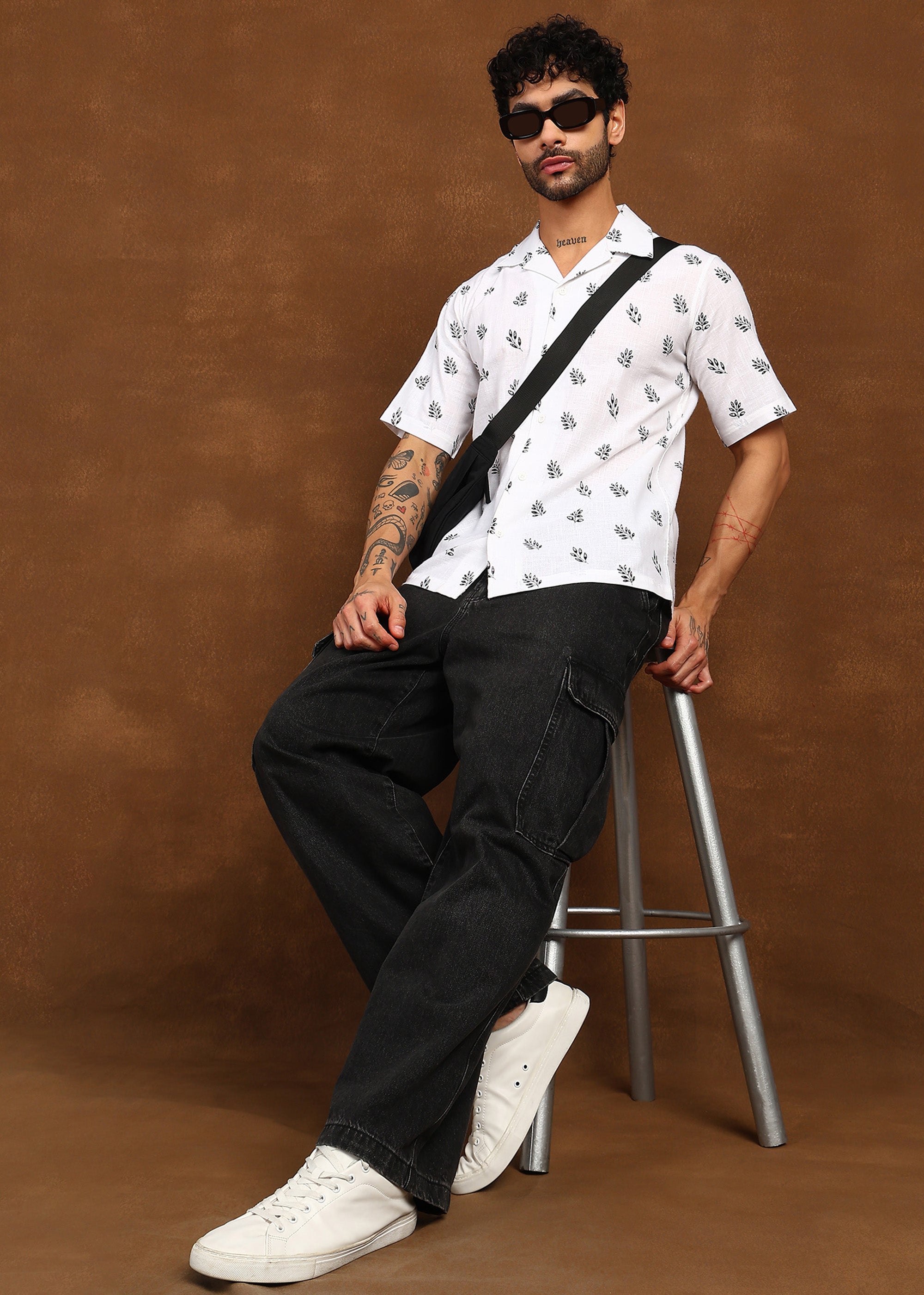 Fabmade Leaf Whisper Linen Shirt - Distacart