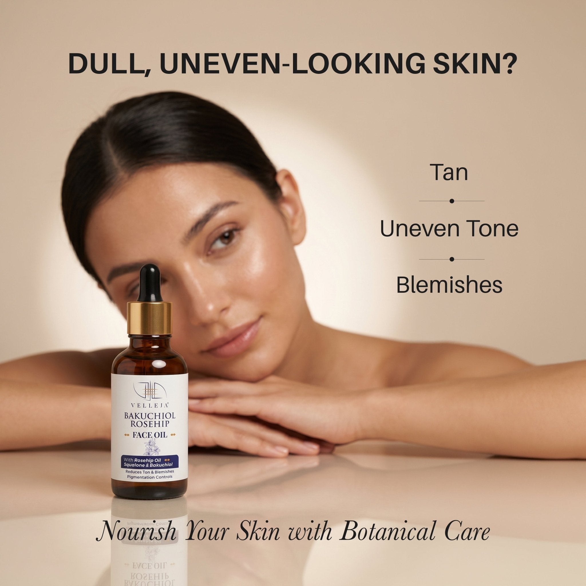 Velleja Bakuchiol Rosehip Face Oil with Squalane for Pigmentation & Dark Spots | Velleja - Dista