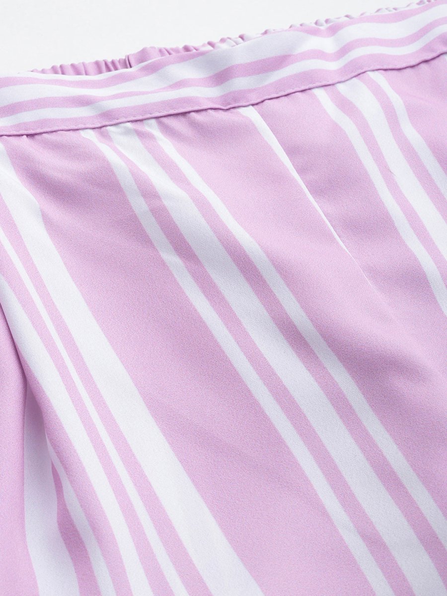 Ahalyaa Plus Size Striped Tunic with Palazzos - Distacart