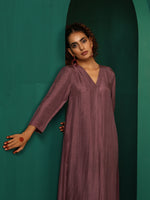 Thumbnail for trueBrowns Light Mauve Silk Front Pleat Kurta Pant Set - Distacart