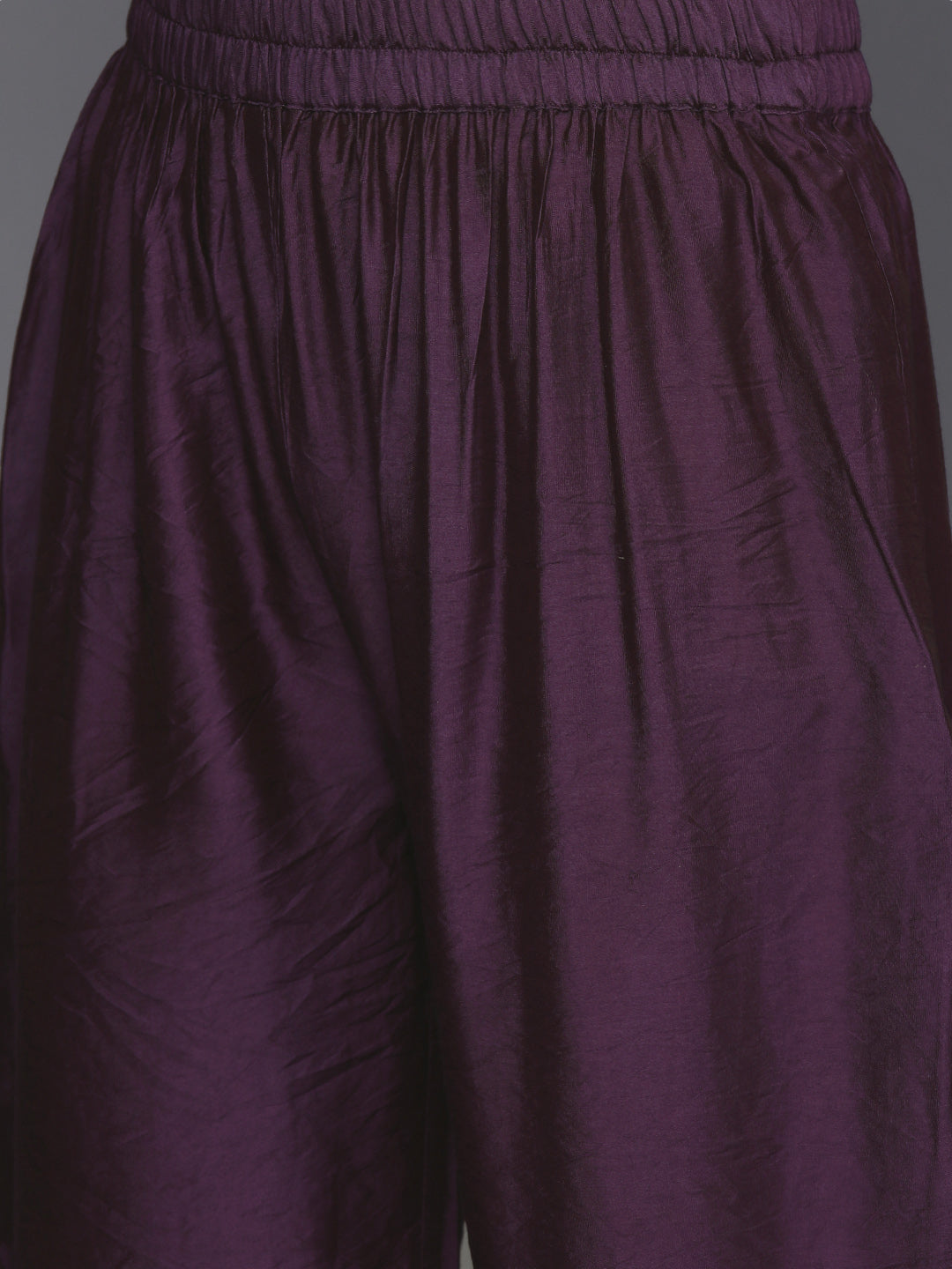 Varanga Women Violet Spaghetti Strap Anarkali Kurta Paired With Tonal Bottom And Tonal Solid Dupatta - Distacart