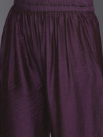 Thumbnail for Varanga Women Violet Spaghetti Strap Anarkali Kurta Paired With Tonal Bottom And Tonal Solid Dupatta - Distacart