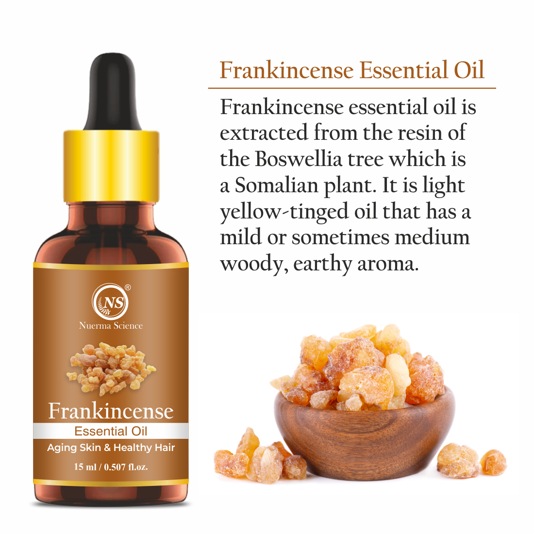 Nuerma Science Frankincense Essential Oil For Anti-Acne, Hair Care & Aromatherapy - Distacart