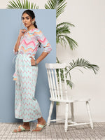 Thumbnail for Ahalyaa Printed Waist Tie-Ups Basic Jumpsuit - Distacart
