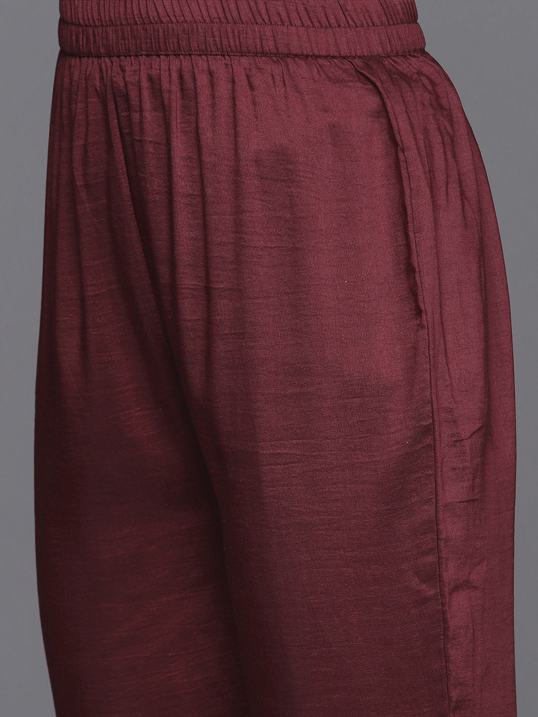 Varanga Women Maroon Embroidered Kurta Paired With Tonal Bottom And Dupatta - Distacart