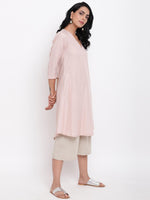 Thumbnail for trueBrowns Linen Cotton Rose Kurta Pant Set - Distacart