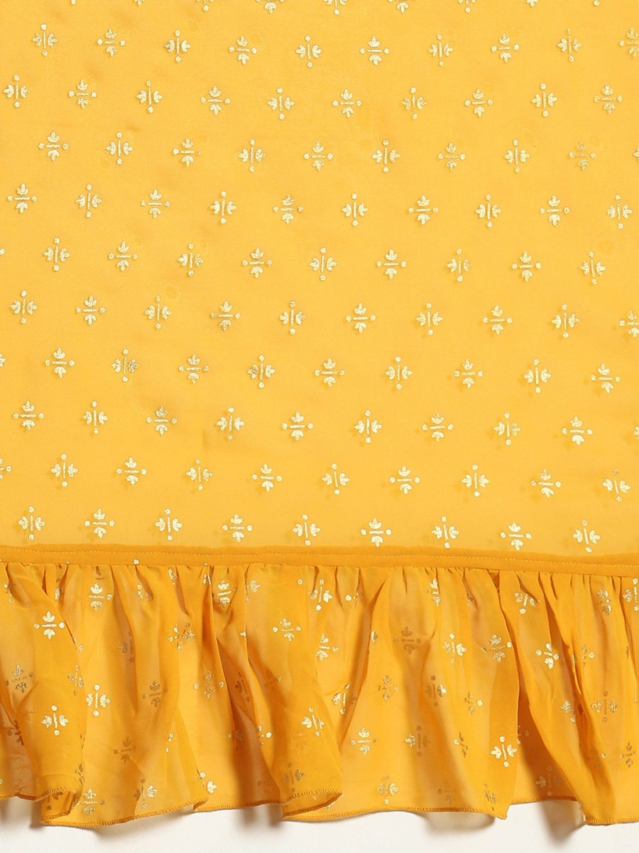 Ahalyaa Printed Ready To Wear Ruffles Saree - Distacart