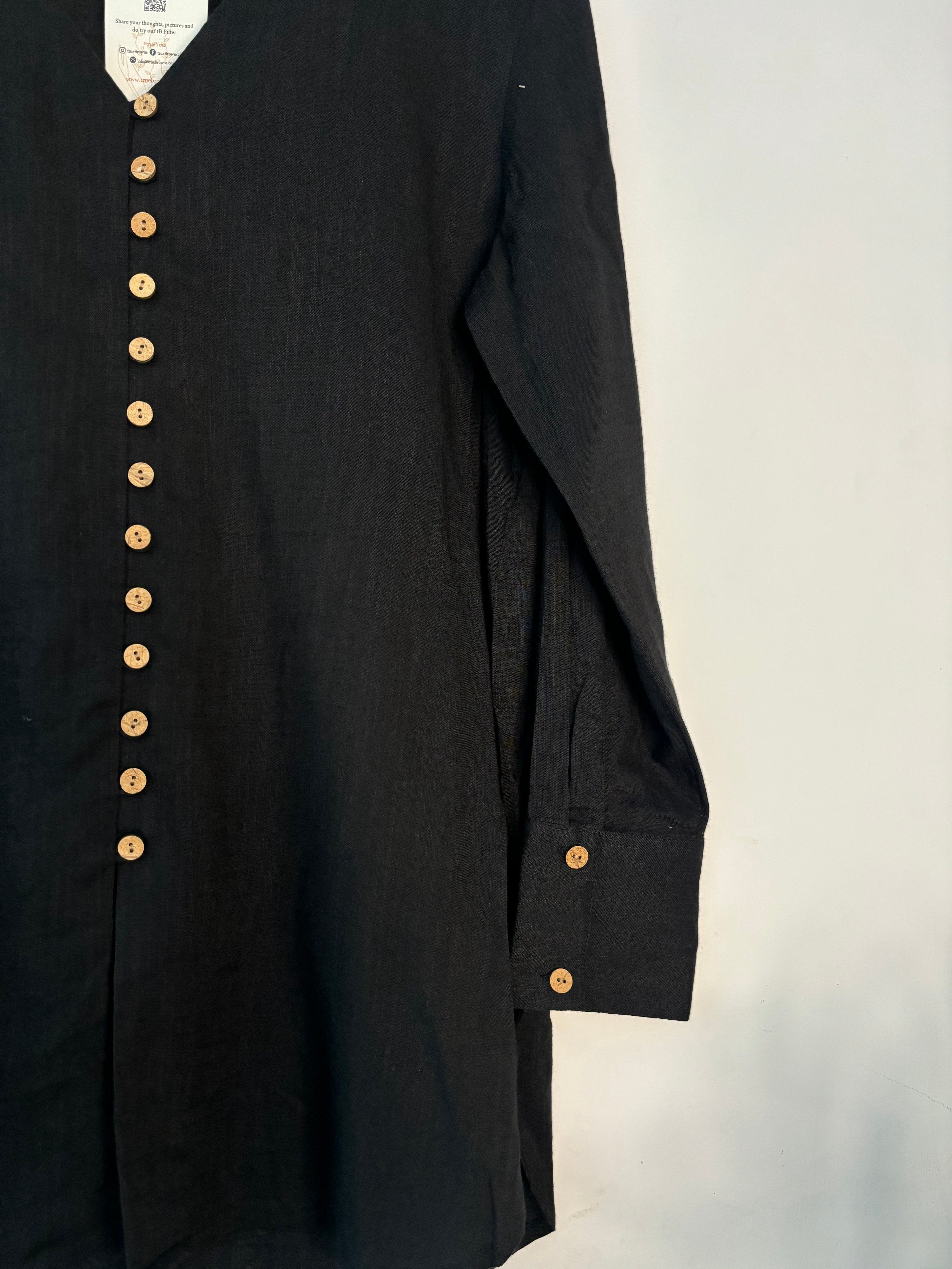 trueBrowns Black Slub Short Top - Distacart