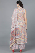 Thumbnail for Ahika Yellow Cotton Flared Kurta Palazzo With Dupatta - Distacart