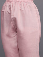 Thumbnail for Varanga Women Pink Silk Floral Printed Beads And Stones Embellished Kurta Set With Dupatta - Distacart