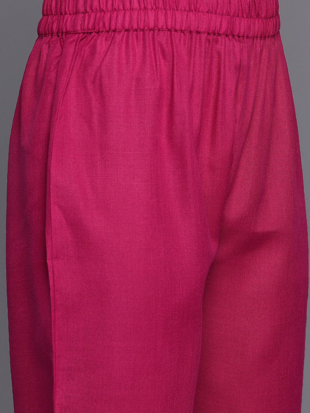 Varanga Women Magenta Solid A-Line Kurta Paired With Tonal Bottom - Distacart