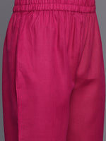 Thumbnail for Varanga Women Magenta Solid A-Line Kurta Paired With Tonal Bottom - Distacart