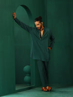 Thumbnail for trueBrowns Men's Turquoise Dobby Co-ord Set - Distacart