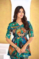 Thumbnail for BulBul Kalki Green Chanderi Co-Ord Set