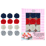 Thumbnail for confect edible sugar roses cake toppers for cupcakes doughnut cake decorations pack of 12 j4 roses 01