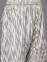 Thumbnail for Varanga Women Grey Floral Printed Angrakha Style Anarkali Kurta Paired With Printed Bottom - Distacart
