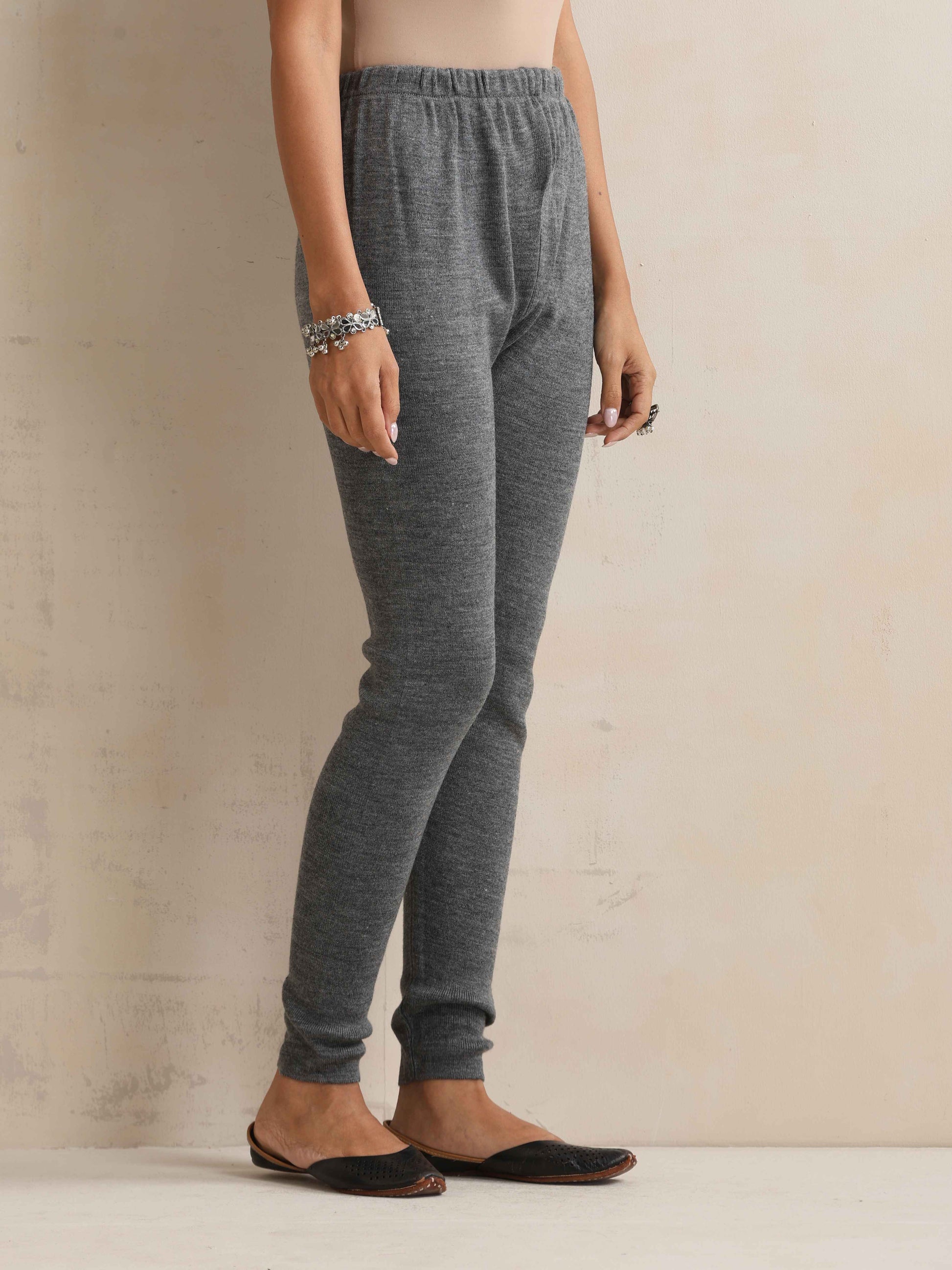 trueBrowns Grey Woollen Leggings - Distacart