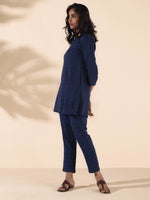 Thumbnail for trueBrowns Blue Cotton Dobby Regular Co-ord Set - Distacart