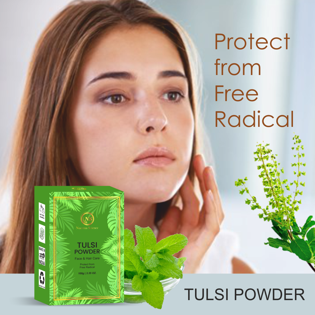 Nuerma Science Tulsi Natural Powder For Face & Hair Care - Distacart