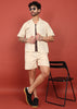 Fabmade Men Beige Cotton Linen Coort-Set Shorts - Distacart