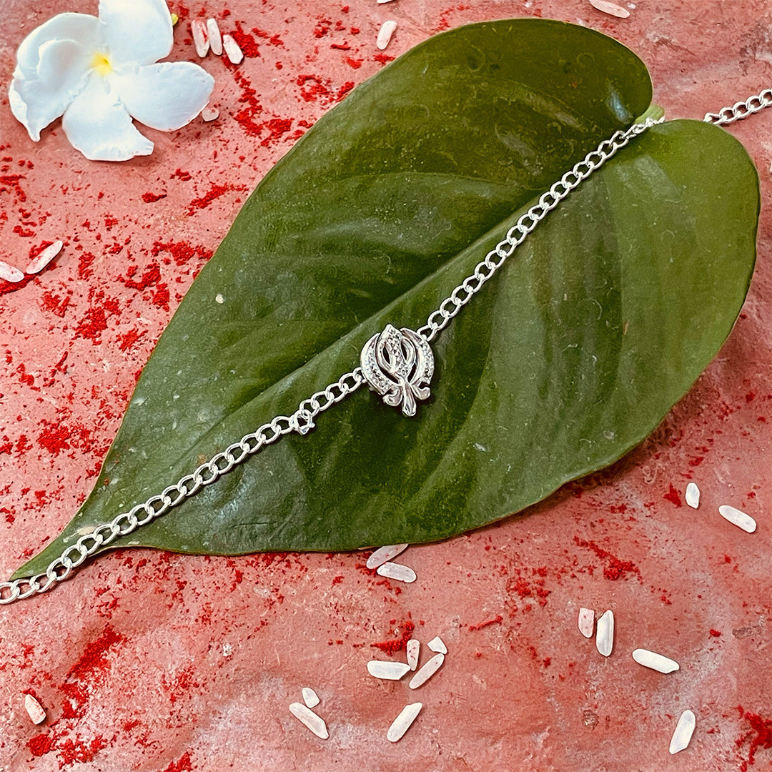 trueBrowns 925 Sterling Silver Khanda Silver Chain Rakhi - Distacart