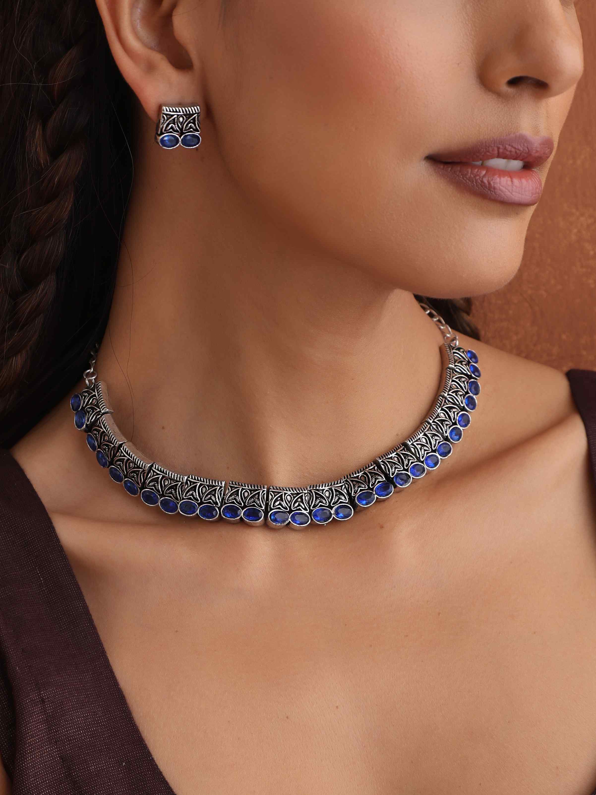 trueBrowns Silver Tone Beaded Necklace Set - Distacart