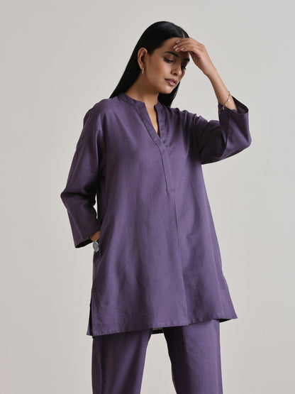 trueBrowns Plum Purple Relaxed Fit Co-Ord Set - Distacart