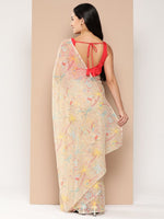 Thumbnail for Ahalyaa Floral Printed Poly Chiffon Saree - Distacart