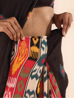Thumbnail for trueBrowns Cola Muslin Ikat Saree