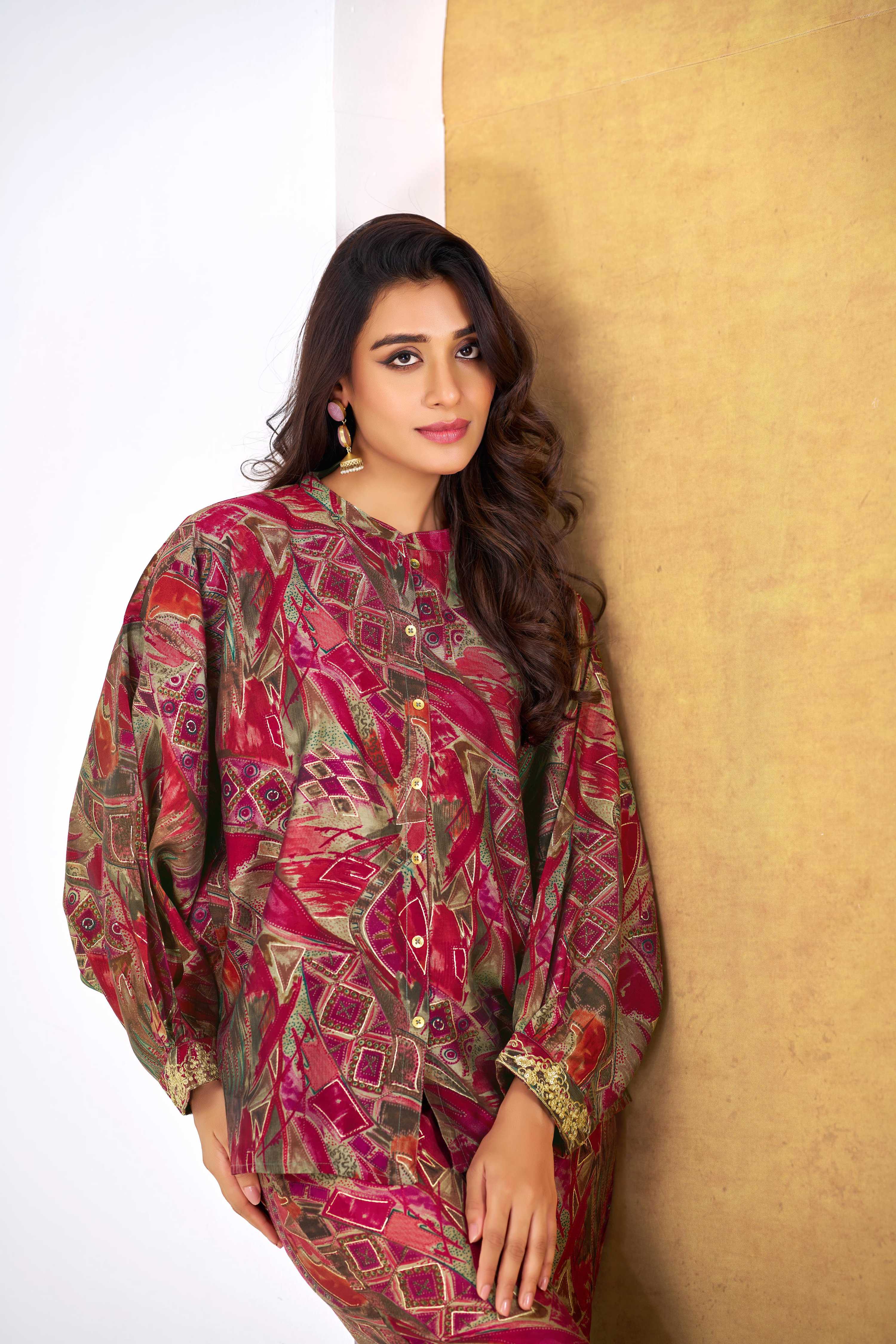 BulBul Mehzabin Red Co-Ord Set