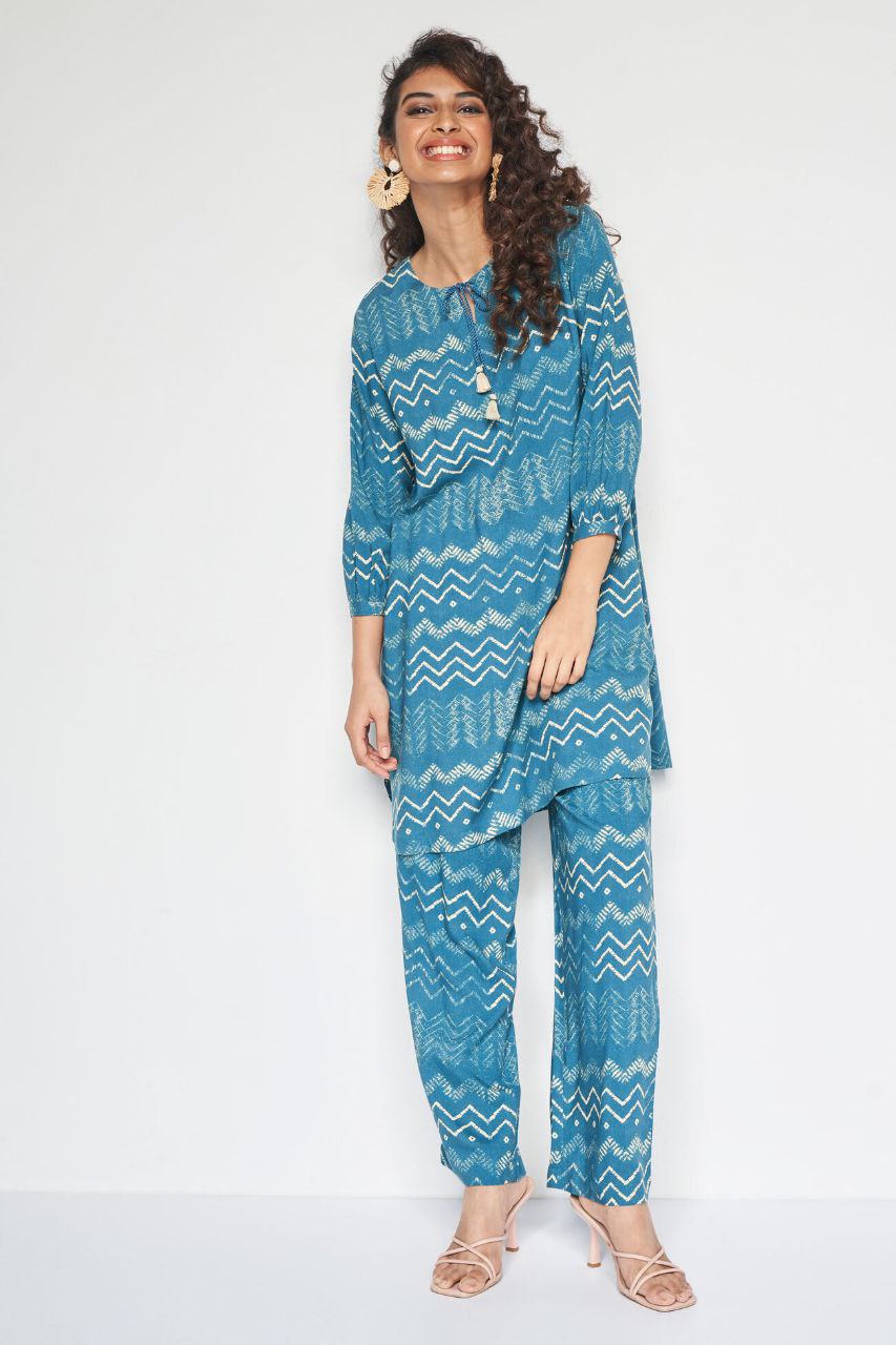 NOZ2TOZ Women's Floral Printed Knee Length Rayon Co-ords Set - Distacart