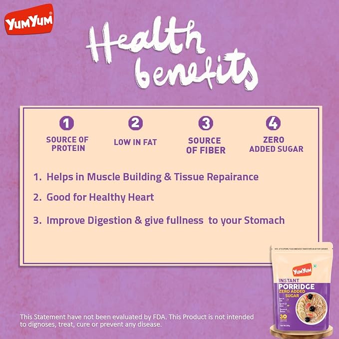 Yum Yum Instant Zero Added Sugar Porridge Pouch - Dista