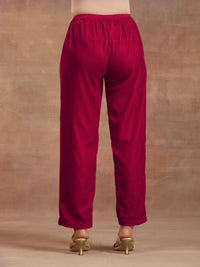 Thumbnail for trueBrowns Rani Pink Velvet Pant - Distacart