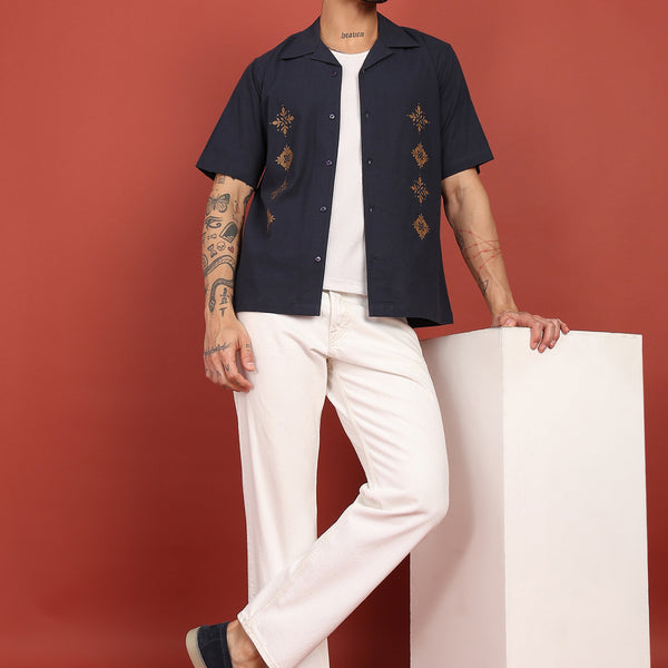 Fabmade Midnight Bloom Printed Shirt - Distacart